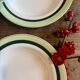 Lot de 7 assiettes creuses anciennes Salins - texas vert -