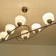 Large Vintage Glass Brass Pendant Light