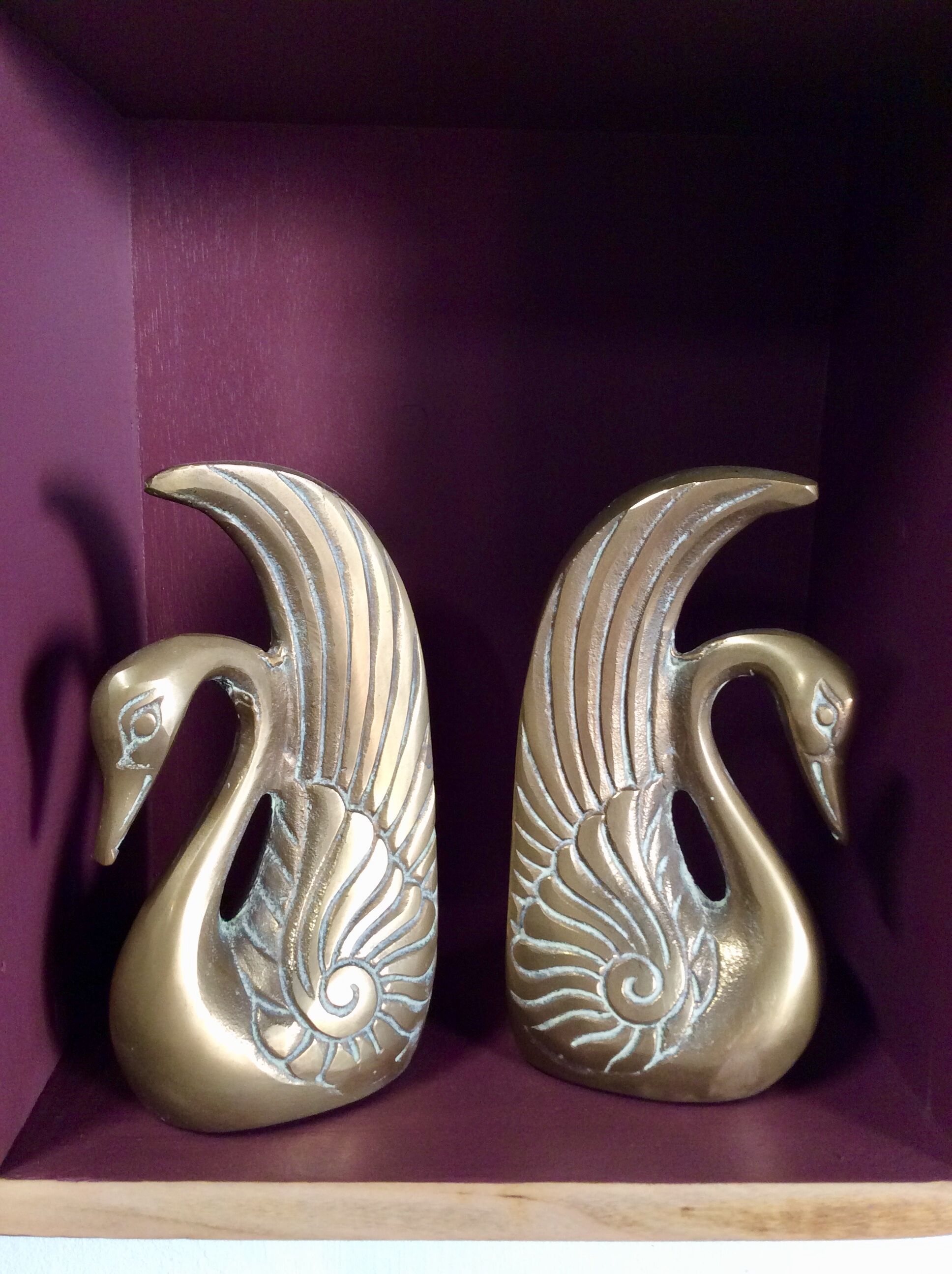 Pair of greenhouse books swans