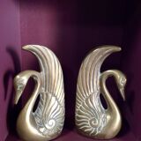 Pair of greenhouse books swans