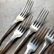 6 Christofle silver-plated forks, shell design