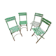 4 old iron and wood garden folding chairs
