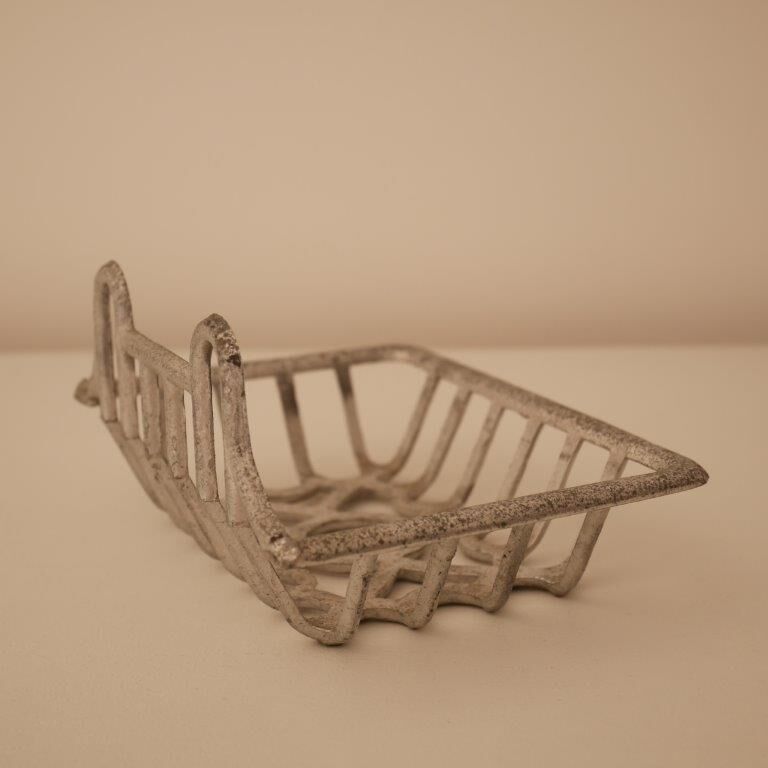 Metal wall-mounted soap holder