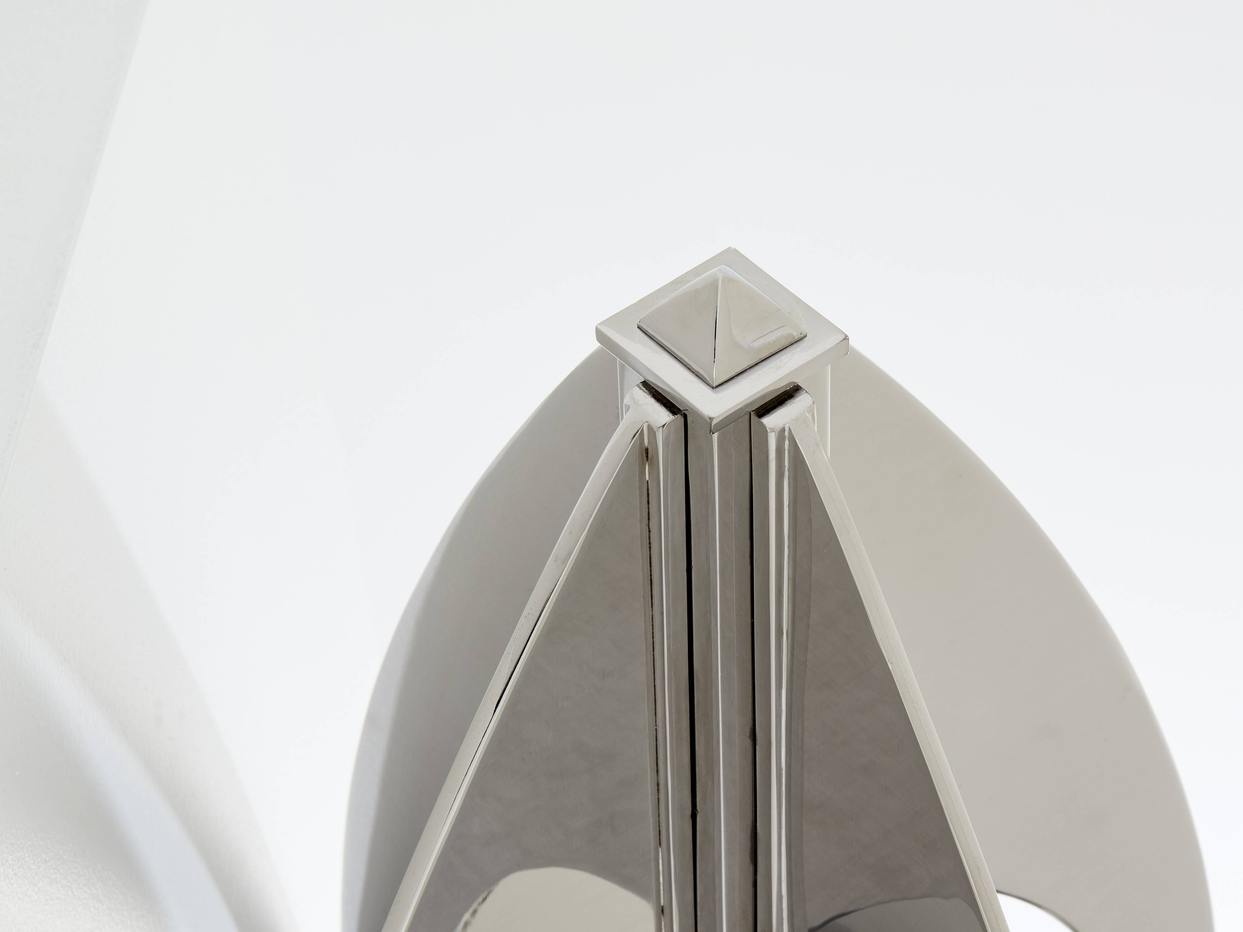 Jacques Charles Ogive Lamp for Maison Charles nickel-plated metal 1965