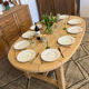 Extendable farmhouse table in solid oak