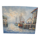 Marine oil on canvas signed Florence