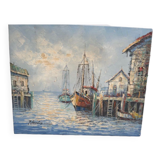 Marine oil on canvas signed Florence