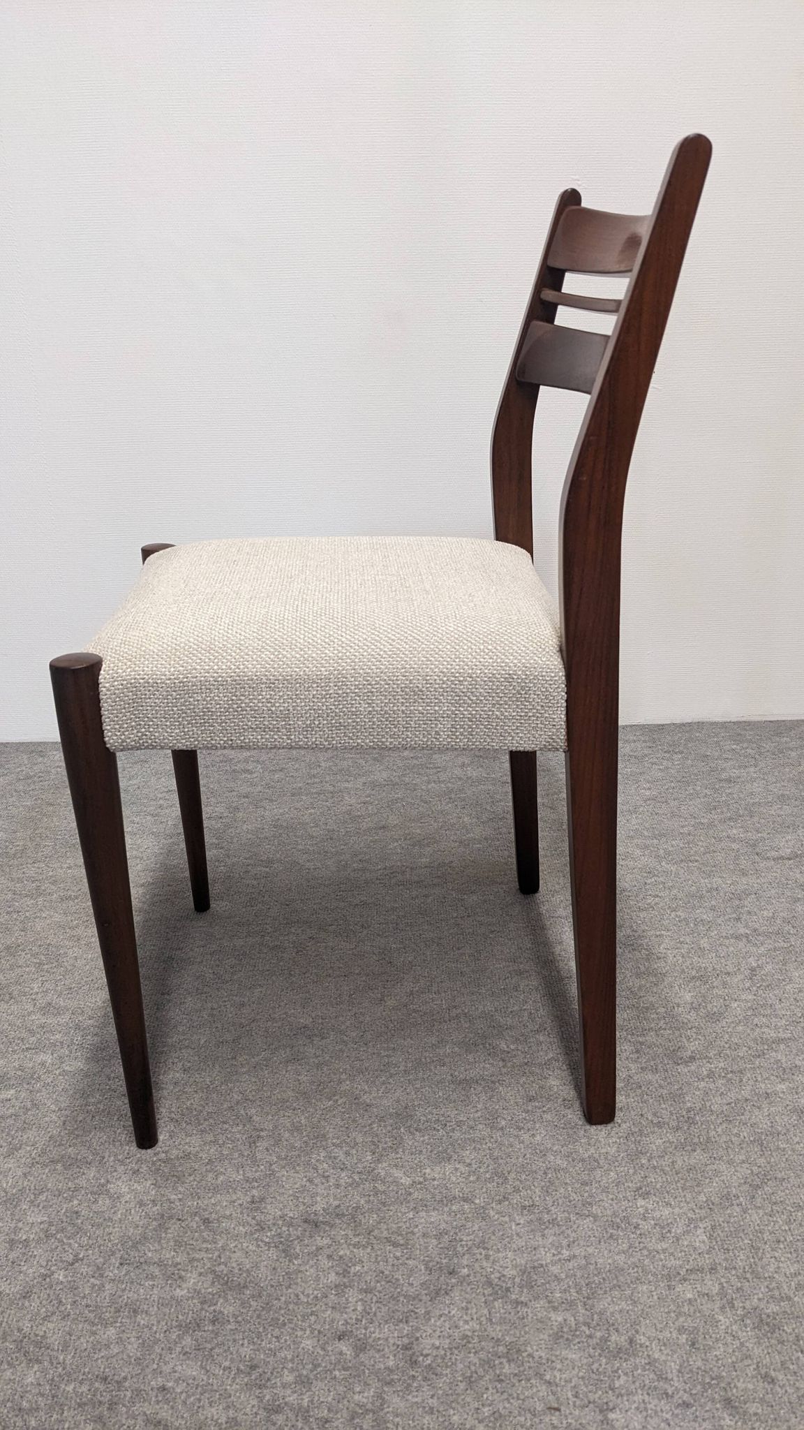 Set of 4 Scandinavian style teak chairs, France circa 1970.