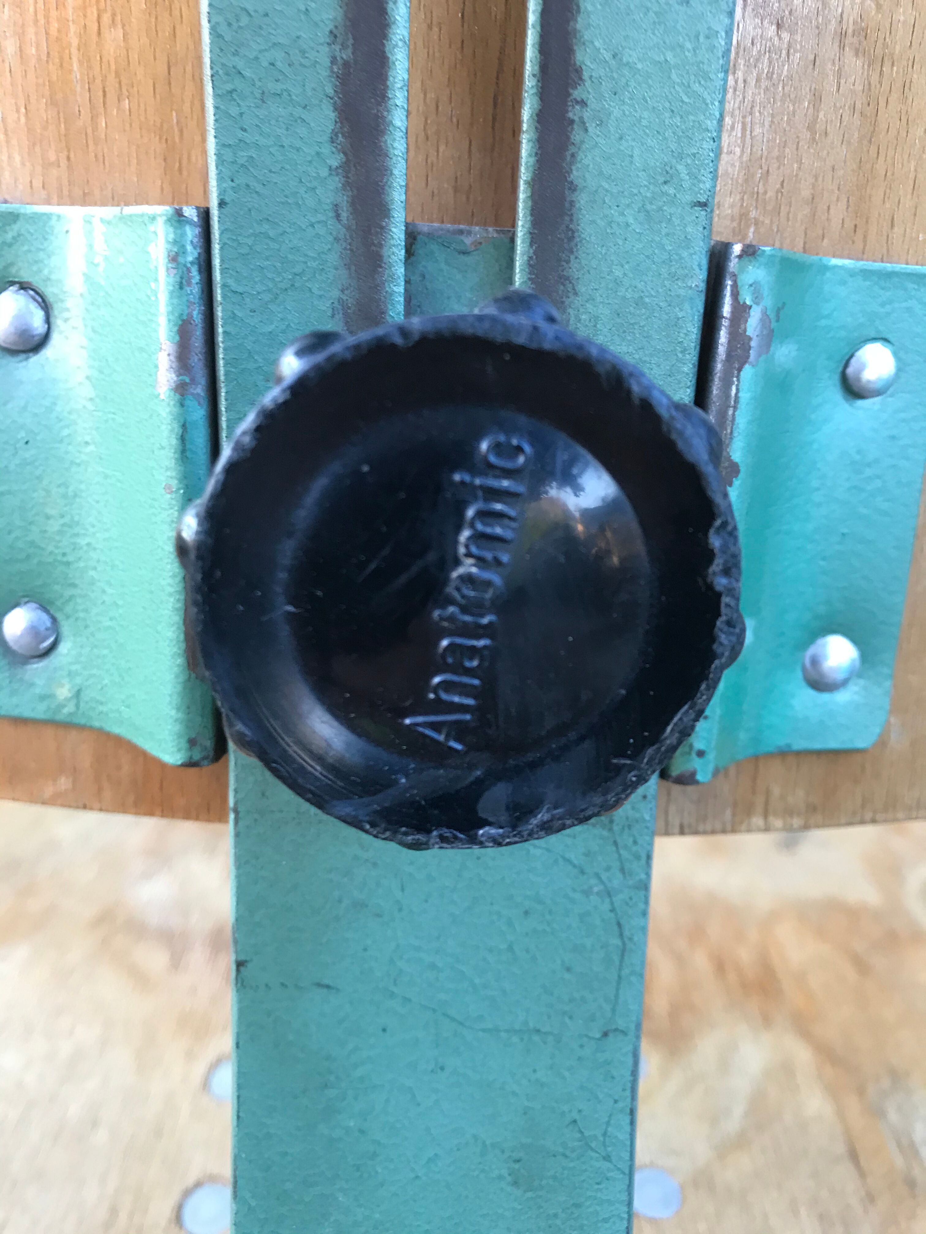 Former green metal workshop chair