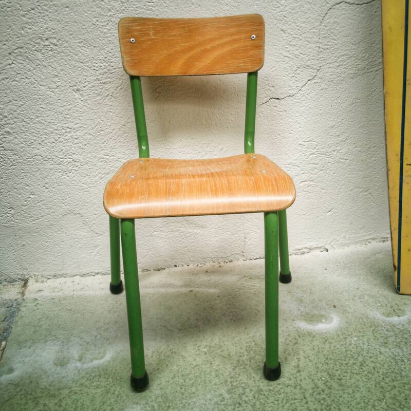 Green school chair