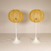 Pair of Bergboms B-024 mid-century modern table lamps, 1960s, Sweden.
