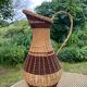 Large jug, two-tone woven wicker jar h 61 cm