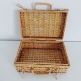 Vintage wicker suitcase