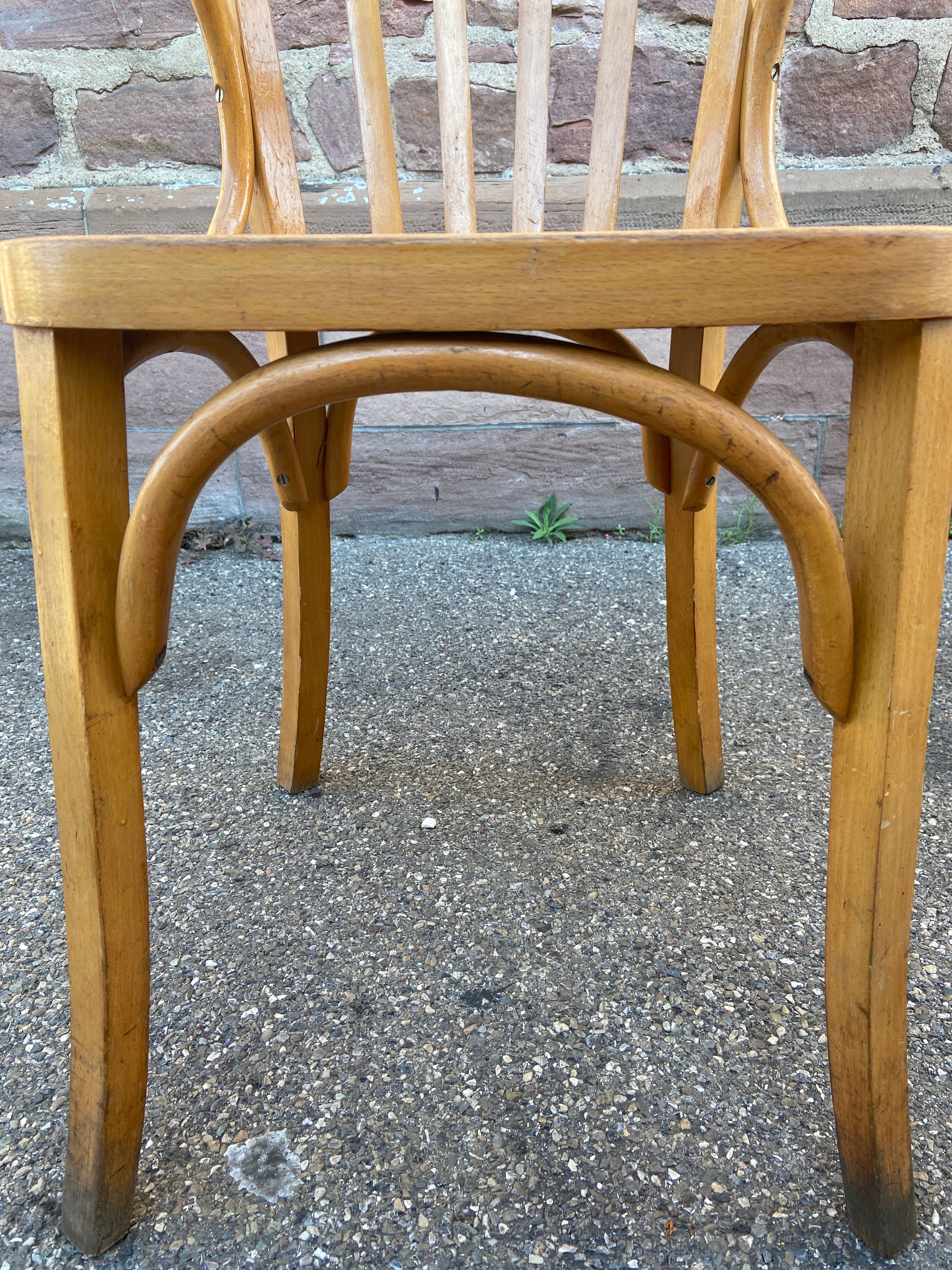 American office style armchair Viennese curved wood FISCHEL THONET 1950