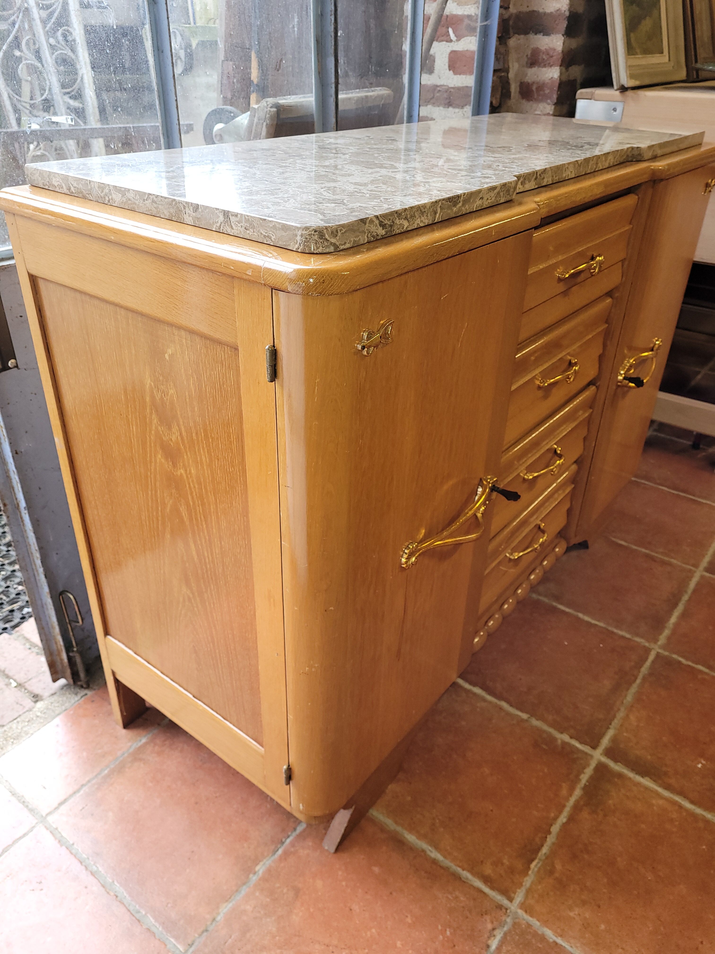 Vintage 1960s oak sideboard