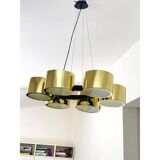 Contemporary Italian Oval Metal Gold Candlestick