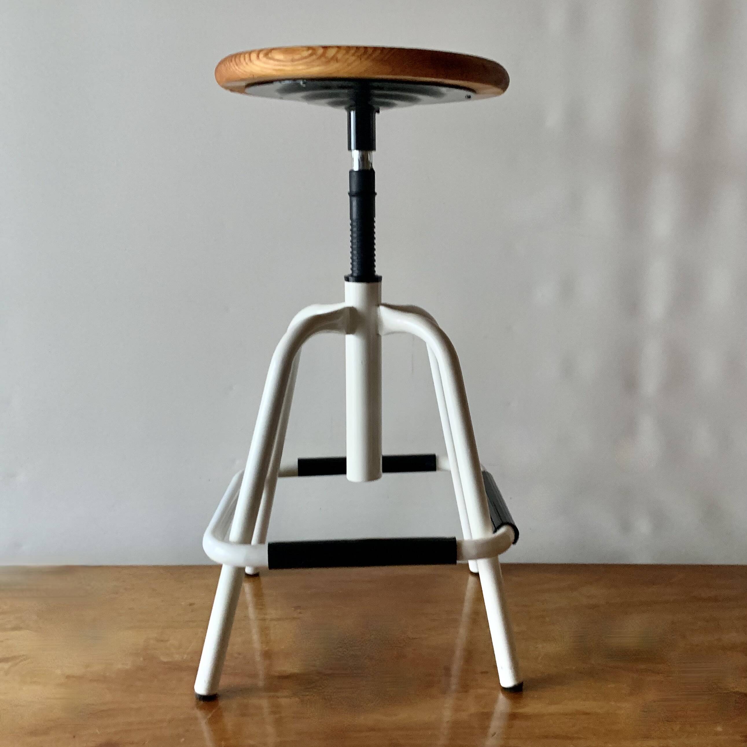 Vintage industrial swivel and height adjustable stool