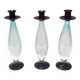 Set of Three Aquamarine and Brown Murano Glass Candleholders, Italy