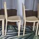 Set of 4 beige leather chairs from the 80s in Italy
