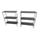 Pair of vintage 1960s black string shelves - 49 x 58 cm