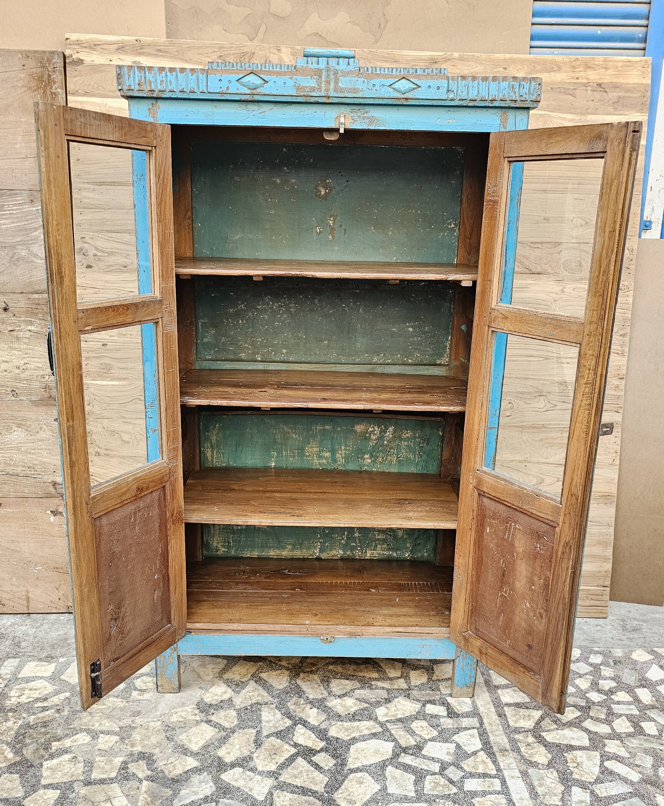 Antique Art Deco sideboard in Burmese teak