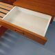 Double bed vintage Scandinavian in teak from the 1960s with integrated bedside tables.