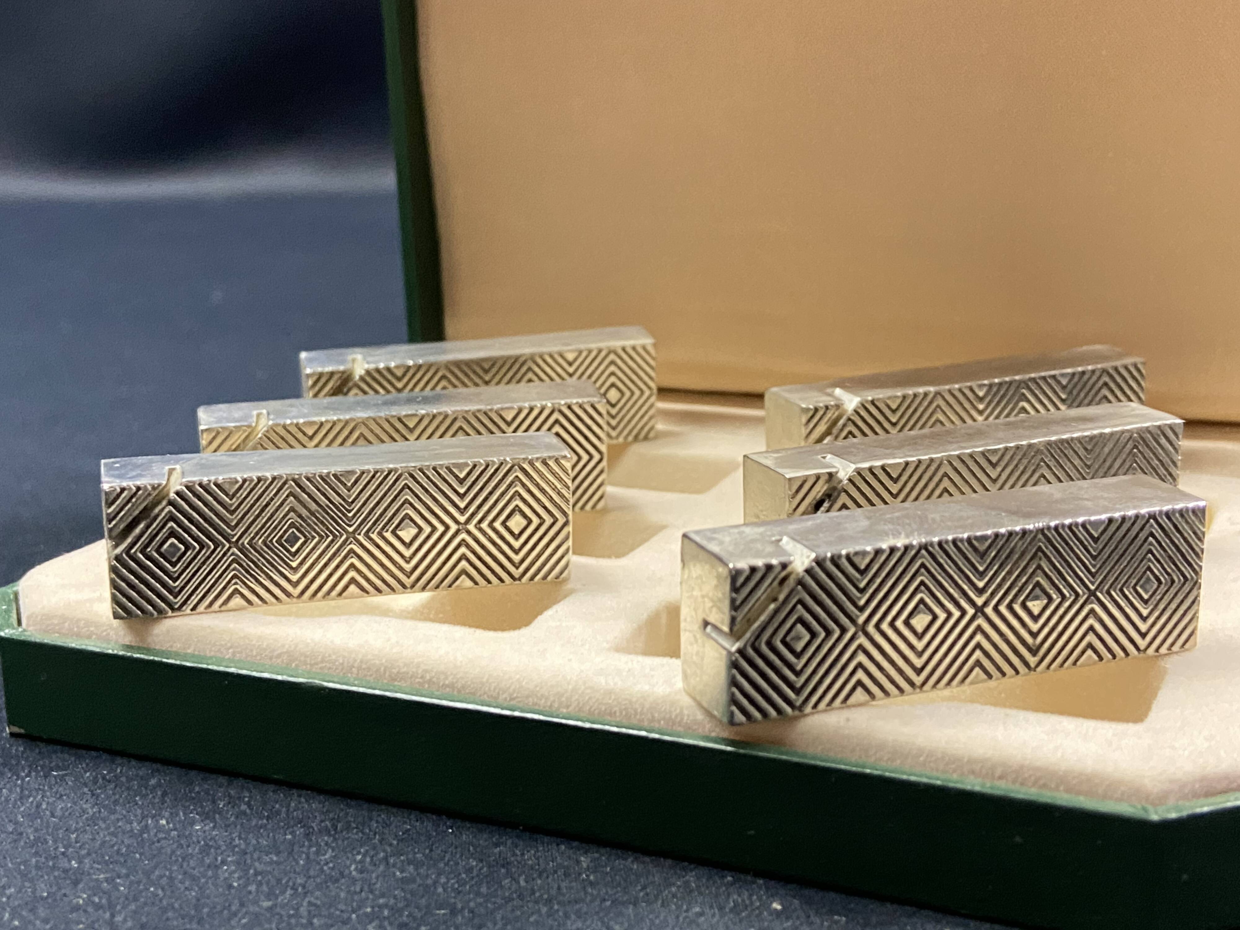 Complete set of 6 vintage metal menu holders 1960-1970