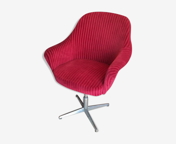 Fauteuil design rouge en velours