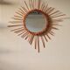 Miroir soleil en rotin