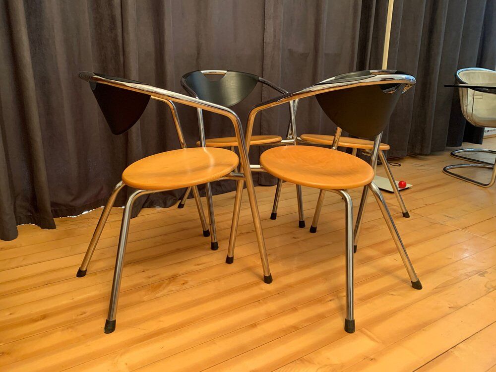 Italian Plurima chairs, 1980s, set of 4