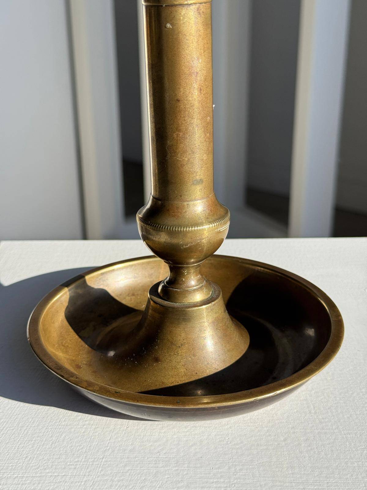 Large adjustable antique gold candlestick H20 D10