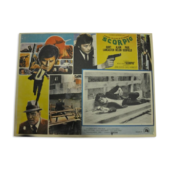 Affiche de cinéma mexicaine "lobby card" Scorpio Delon Lancaster 60's