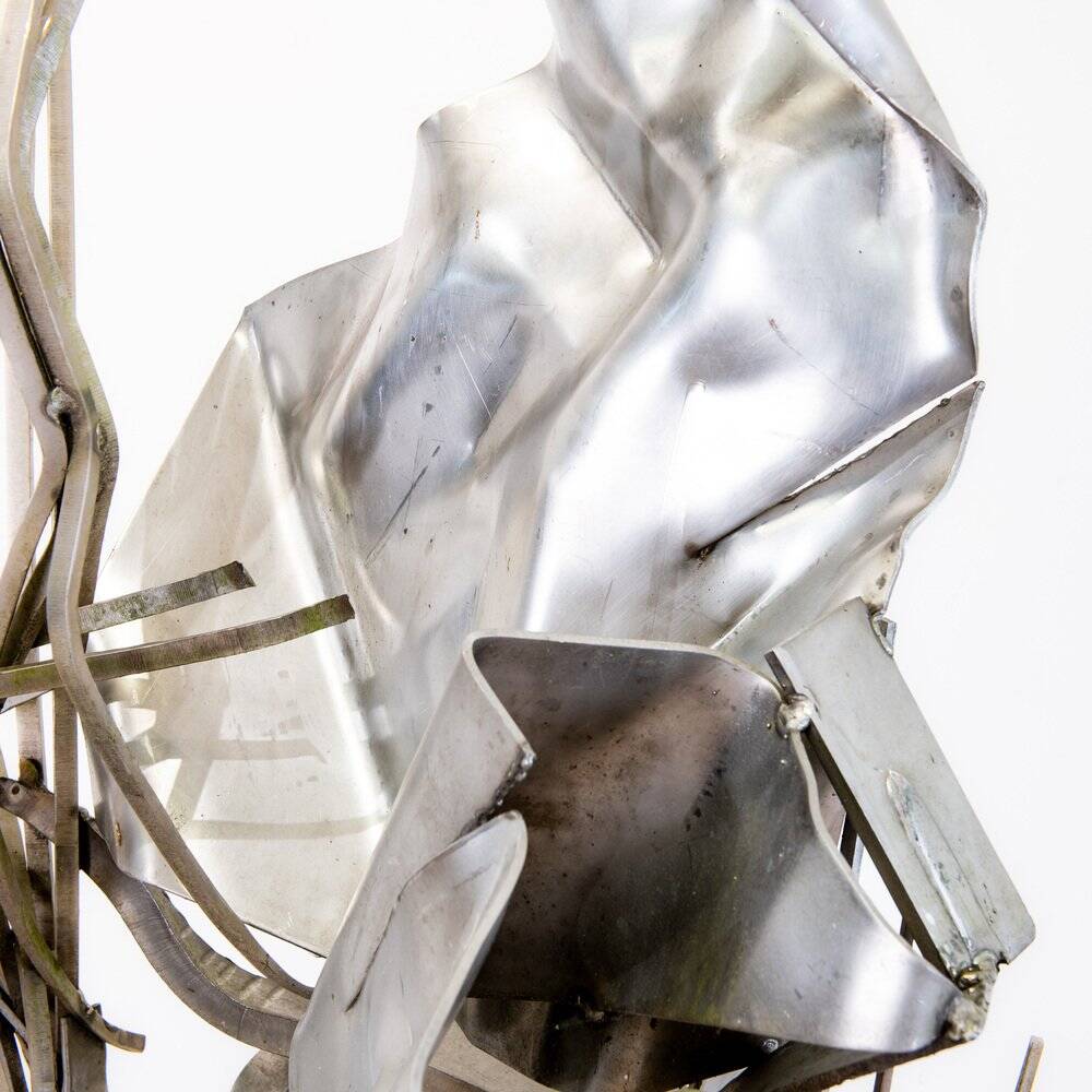 Albert Féraud, sculpture abstraite, 1976, acier inoxydable
