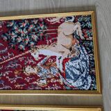 Lot 2 tableau point croix canva Dame à la licorne