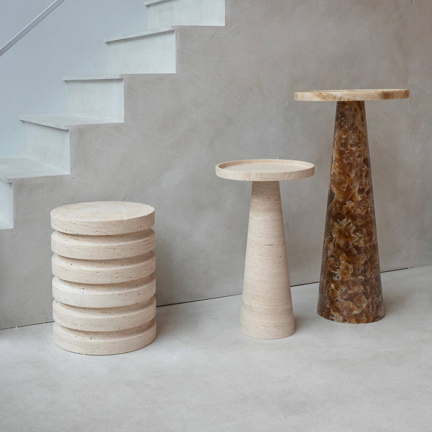 Table d'appoint, Travertine Layer Stool -