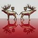 Pair of candle holders in the shape of a deer Mid Century Modern