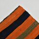 Navy Blue Orange Square Antique Kilim Rug, 128x128Cm