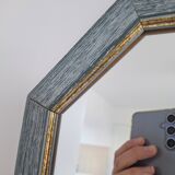Vintage blue octagon mirror