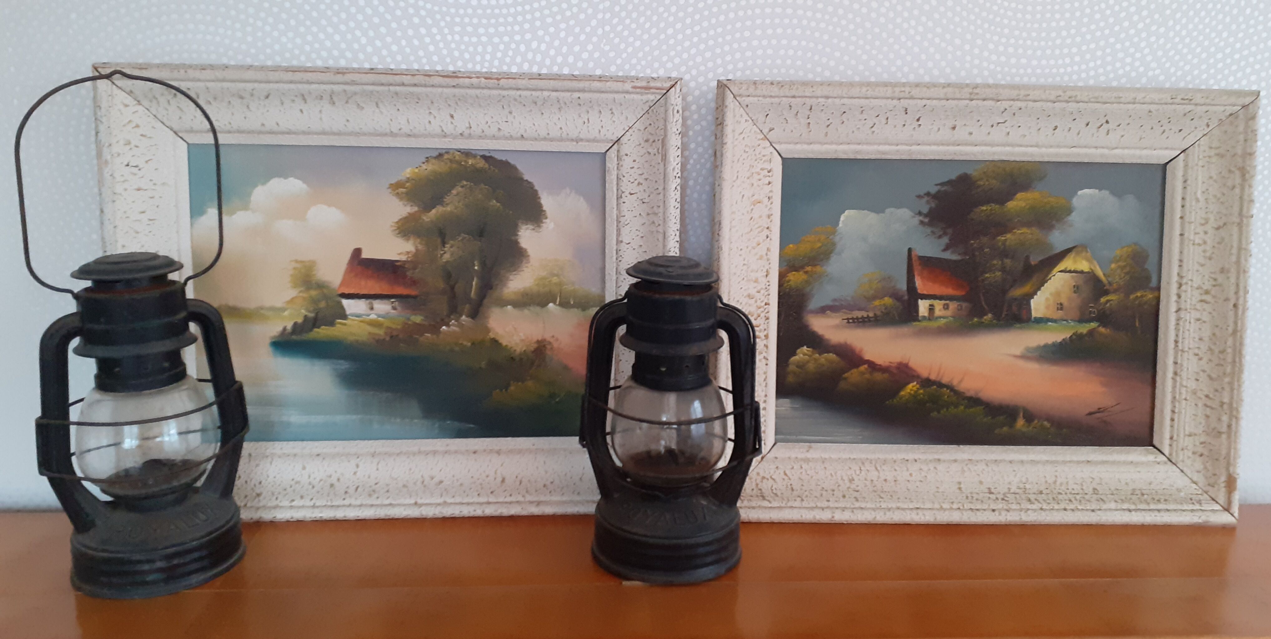 Duo of royalux old storm lamps