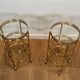 Pair of Art Deco Round Rolling Tables with Removable Tops, Maison Jans