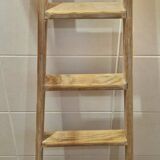 Vintage pine towel rack shelf ladder