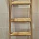 Vintage pine towel rack shelf ladder