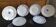 6 old mismatched blue/white plates St Amand, Moulin des loups