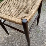 Tabouret bois et corde vintage
