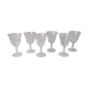 Set of 6 antique decorated wine glasses.