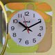 Vintage silent wall pendulum clock from the 60s square "Kiulé flowers"