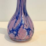Blue and pink blown glass soliflore vase, La Rochère Murano style