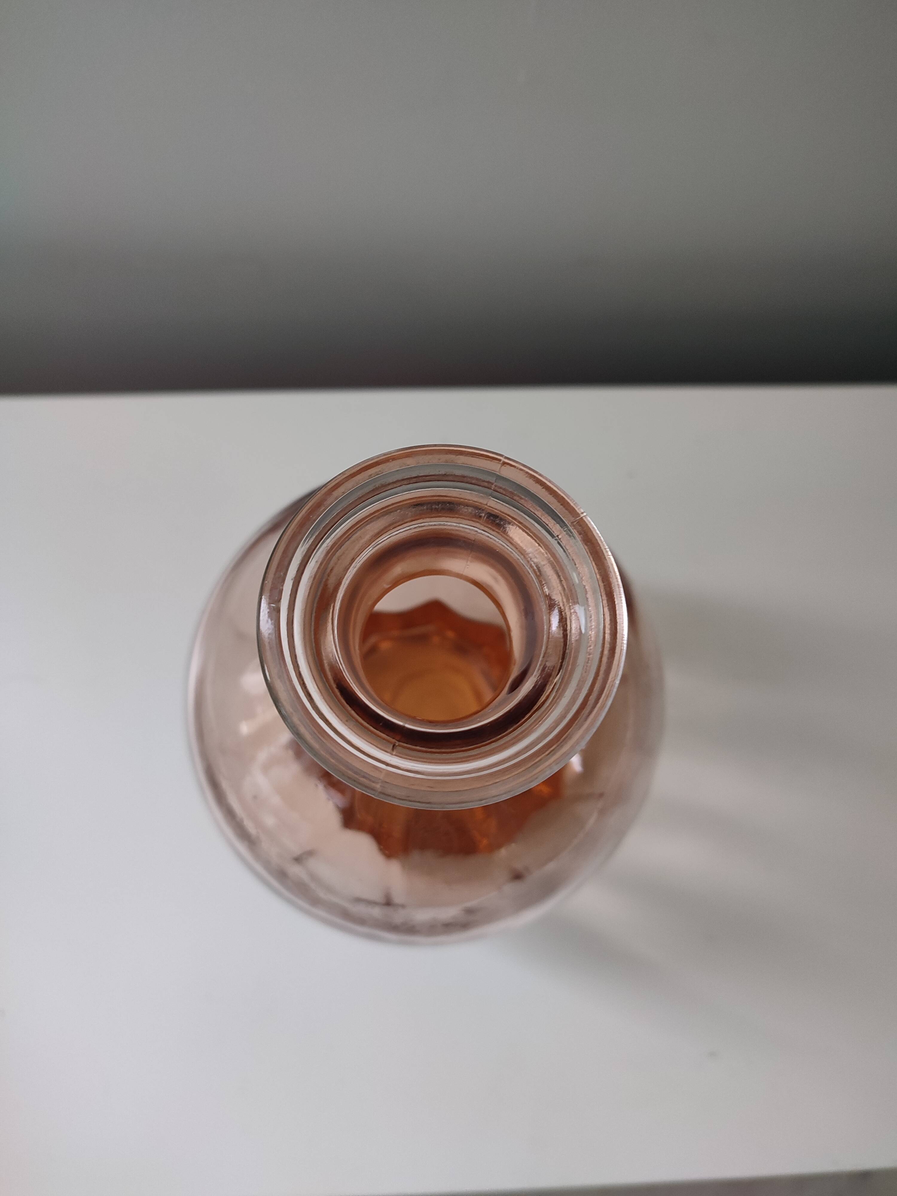 60s pink vase in transparent glass