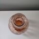 Vase rose année 60 en verre transparent