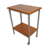 Teak roller serving table